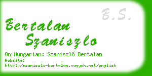 bertalan szaniszlo business card