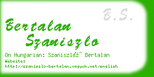 bertalan szaniszlo business card